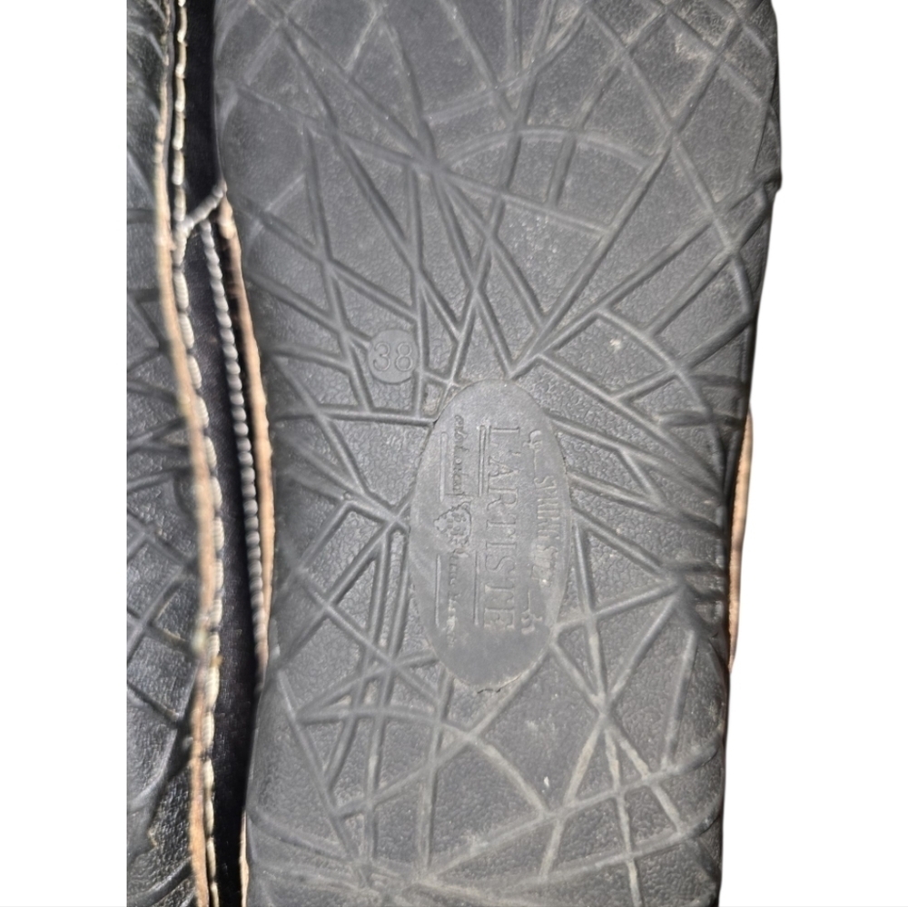 L'Artiste LIBORA Loafer Shoes Hand Painted Leather Flower Perforated 38 7.5-8 - Picture 7 of 11